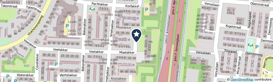 Kaartweergave Maalakker in Eindhoven