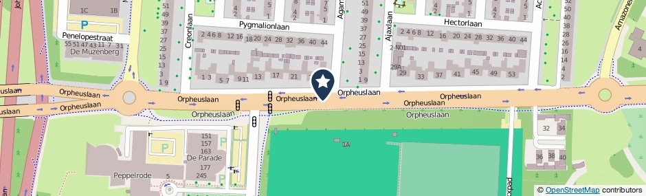 Kaartweergave Orpheuslaan in Eindhoven