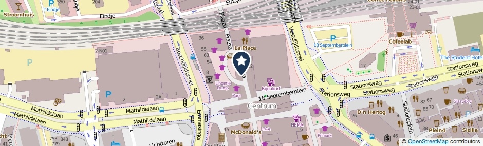 Kaartweergave Piazza in Eindhoven