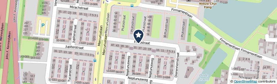 Kaartweergave Plutostraat in Eindhoven