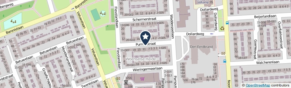 Kaartweergave Purmerstraat in Eindhoven