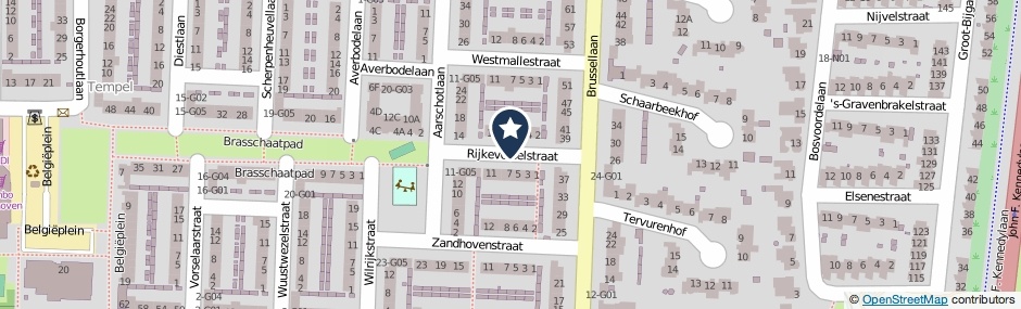 Kaartweergave Rijkevorselstraat in Eindhoven