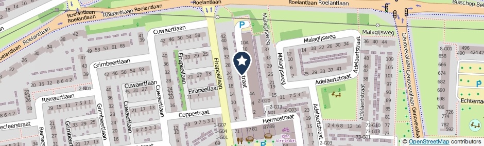 Kaartweergave Rosseelstraat in Eindhoven