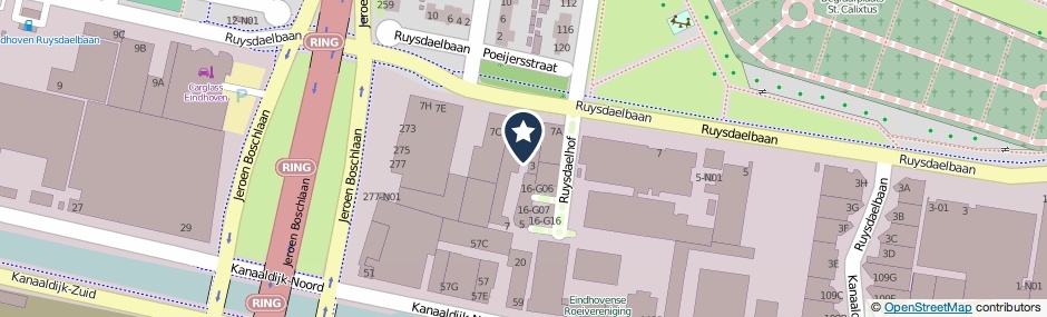 Kaartweergave Ruysdaelhof in Eindhoven