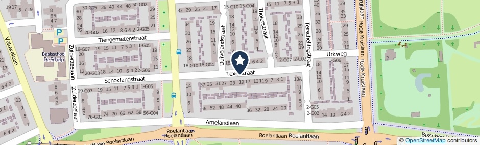 Kaartweergave Texelstraat in Eindhoven