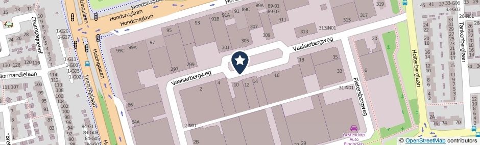 Kaartweergave Vaalserbergweg in Eindhoven