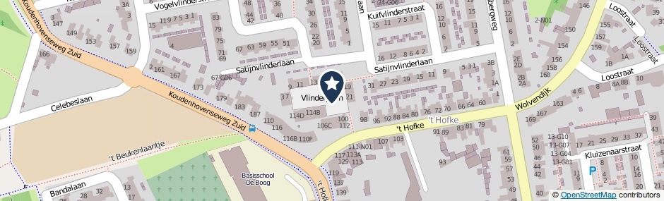 Kaartweergave Vlinderplein in Eindhoven