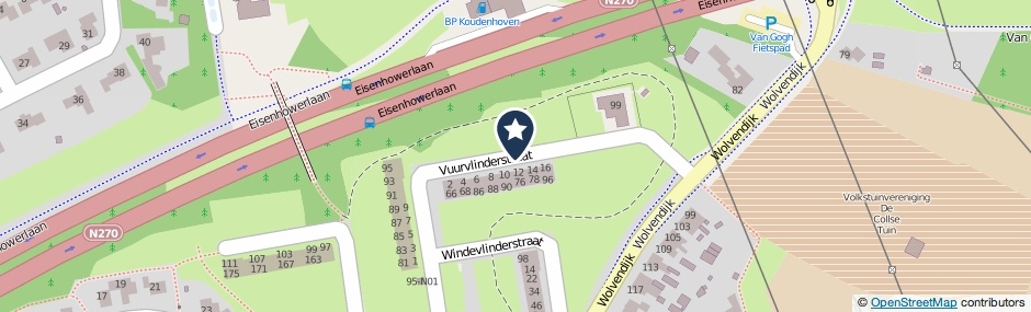 Kaartweergave Vuurvlinderstraat in Eindhoven