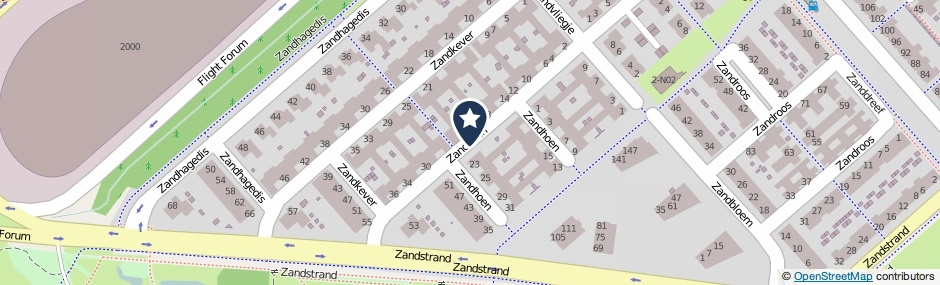 Kaartweergave Zandhoen in Eindhoven