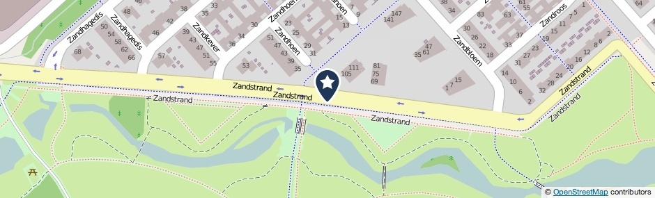 Kaartweergave Zandstrand in Eindhoven