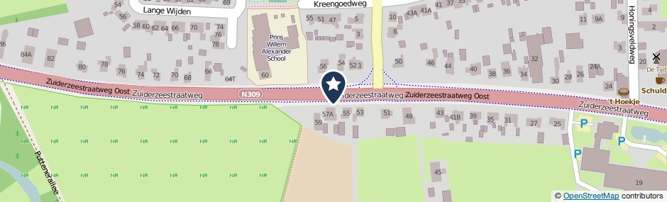 Kaartweergave Zuiderzeestraatweg Oost in Elburg