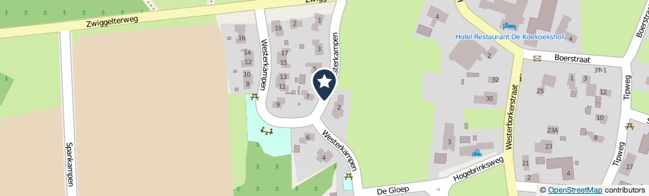 Kaartweergave Westerkampen in Elp