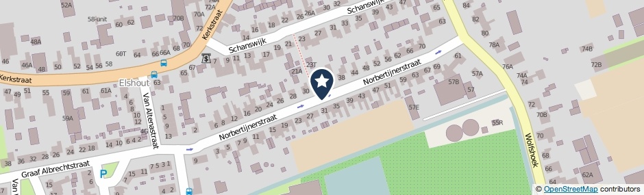 Kaartweergave Norbertijnerstraat in Elshout