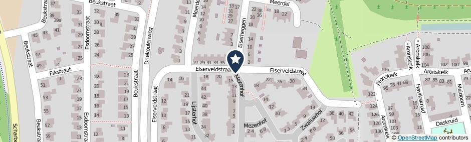 Kaartweergave Elserveldstraat in Elsloo (Limburg)