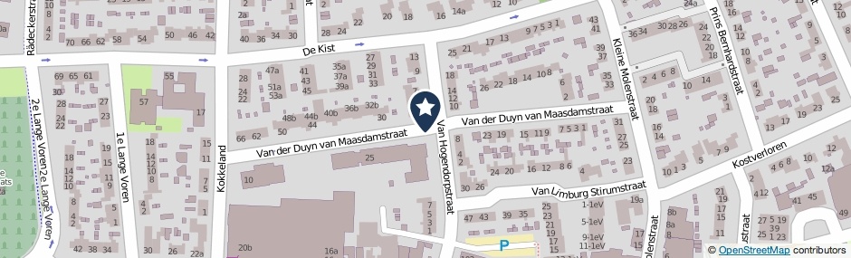 Kaartweergave Van Der Duyn Van Maasdamstraat in Elst (Gelderland)