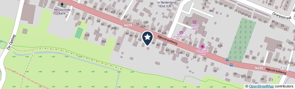 Kaartweergave Rijksstraatweg 56 in Elst (Utrecht)