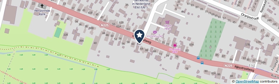 Kaartweergave Rijksstraatweg 62-A in Elst (Utrecht)