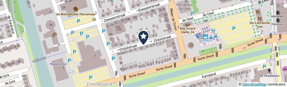 Kaartweergave Distelstraat in Emmeloord