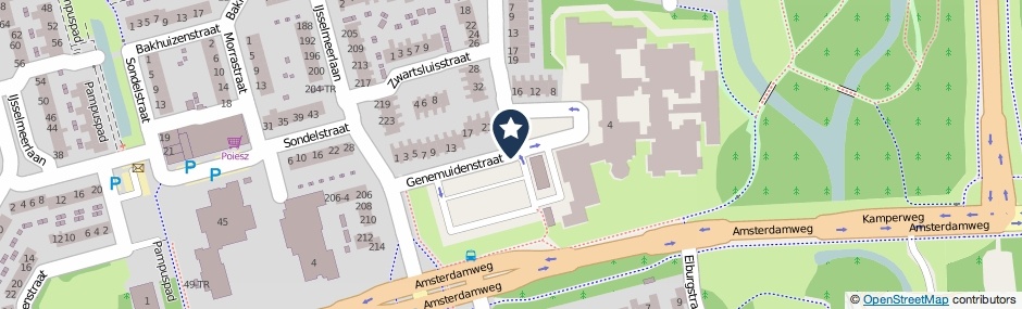 Kaartweergave Genemuidenstraat in Emmeloord
