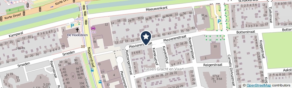Kaartweergave Plevierenstraat in Emmeloord