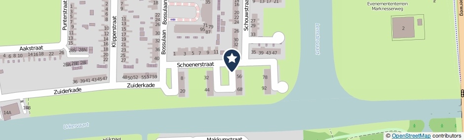 Kaartweergave Schoenerstraat in Emmeloord