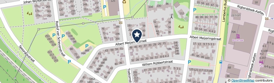 Kaartweergave Albert Meijeringstraat in Enschede