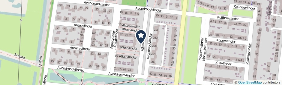 Kaartweergave Atlasvlinder in Enschede