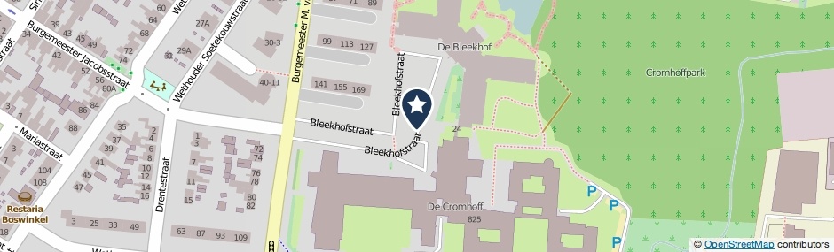 Kaartweergave Bleekhofstraat in Enschede