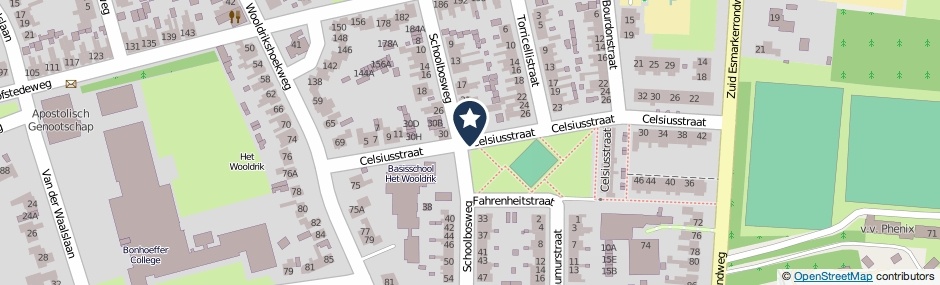 Kaartweergave Celsiusstraat in Enschede