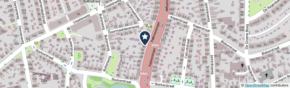 Kaartweergave Pathmossingel 101 in Enschede