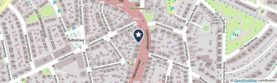 Kaartweergave Pathmossingel 133 in Enschede