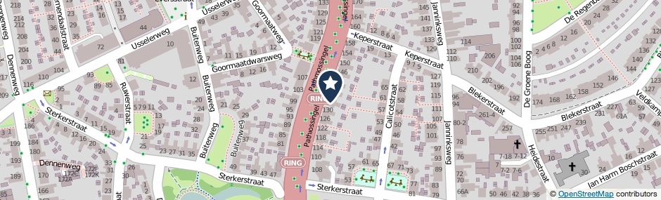 Kaartweergave Pathmossingel 134 in Enschede