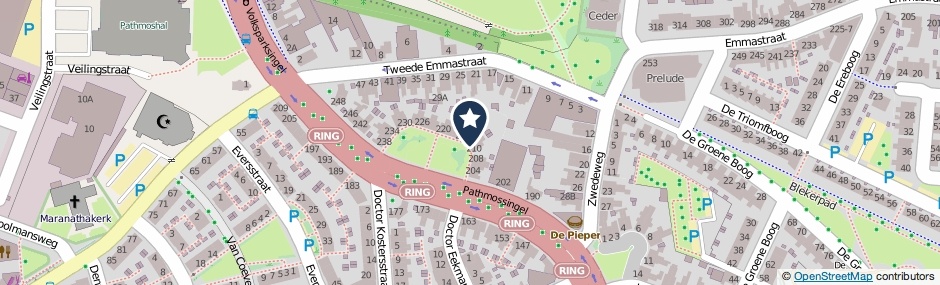 Kaartweergave Pathmossingel 212 in Enschede