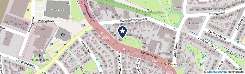 Kaartweergave Pathmossingel 234 in Enschede