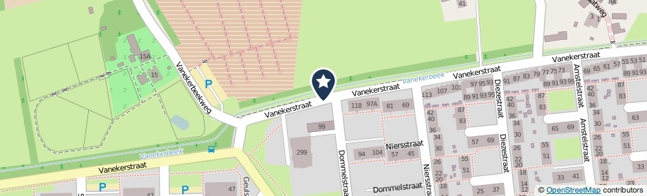 Kaartweergave Vanekerstraat in Enschede