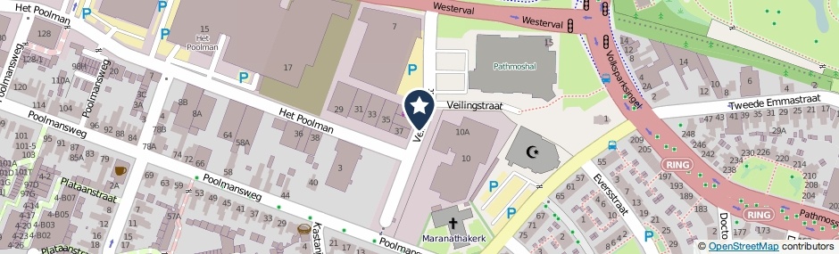 Kaartweergave Veilingstraat in Enschede