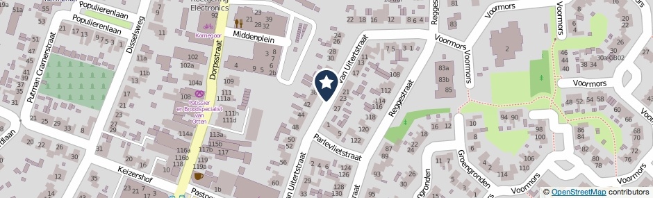 Kaartweergave Van Uitertstraat in Enter