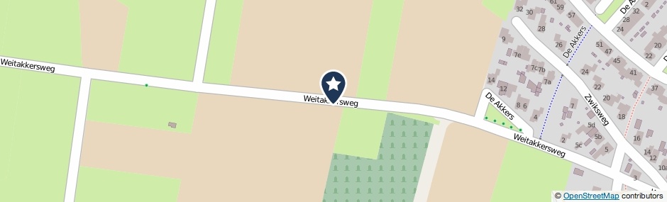 Kaartweergave Weitakkersweg in Enter
