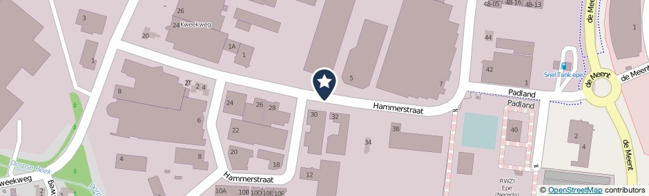 Kaartweergave Hammerstraat in Epe
