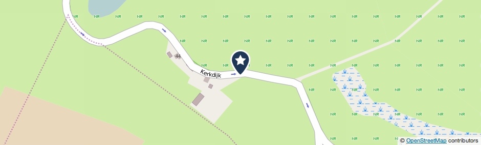 Kaartweergave Kerkdijk in Erlecom