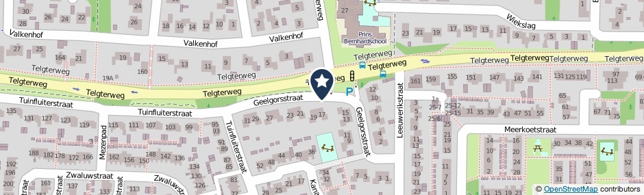 Kaartweergave Geelgorsstraat in Ermelo