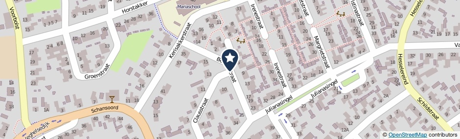 Kaartweergave Beatrixstraat in Erp