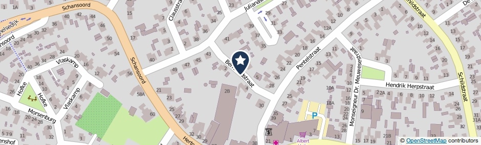 Kaartweergave Bernhardstraat in Erp