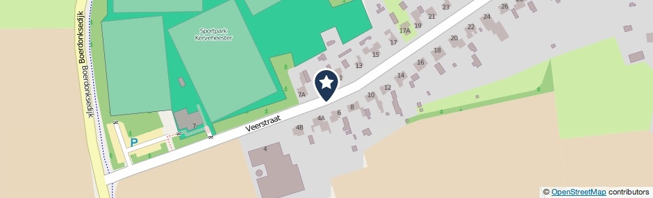 Kaartweergave Veerstraat in Erp