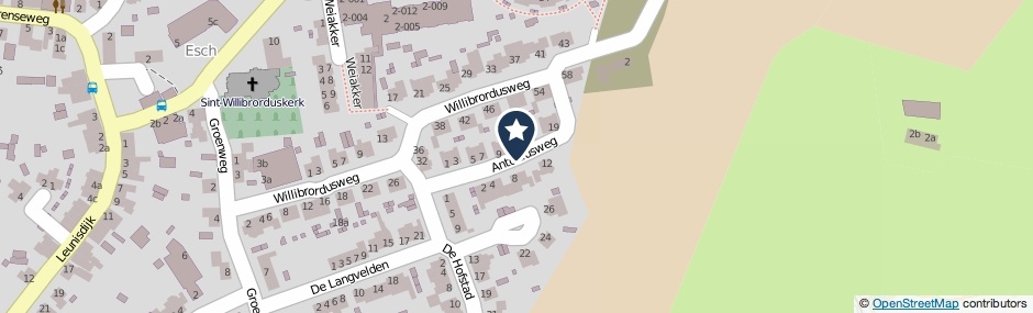 Kaartweergave Antoniusweg in Esch