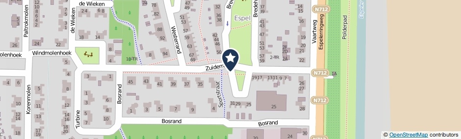 Kaartweergave Zuiderrand in Espel