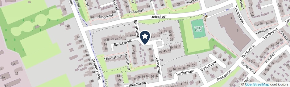 Kaartweergave Spinetstraat in Etten-Leur
