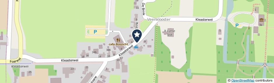 Kaartweergave Kleasterwei in Feankleaster