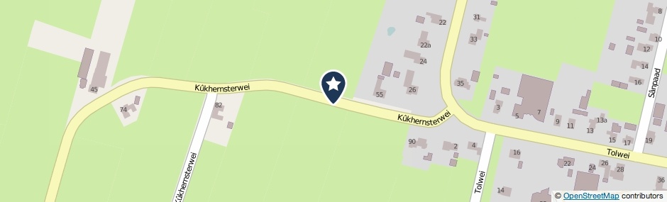 Kaartweergave Kukhernewei in Feanwalden