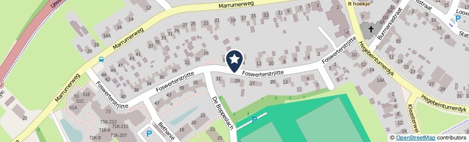 Kaartweergave Foswerterstrjitte in Ferwert